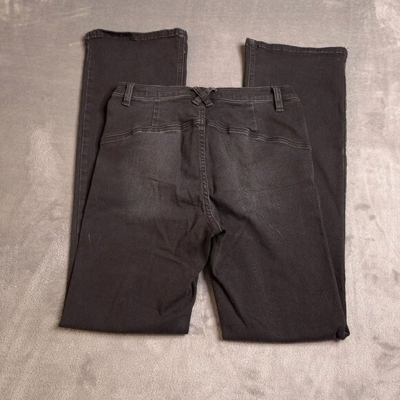 We The Free Womens Lace-Up Boot Cut Jeans 29 Mid Rise Black Denim Stretch - Picture 2 of 8